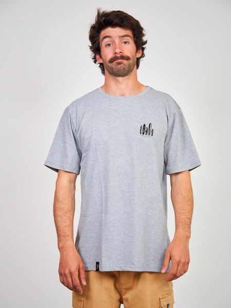 Polera Gris Claro Manga Corta Hombre Malibu