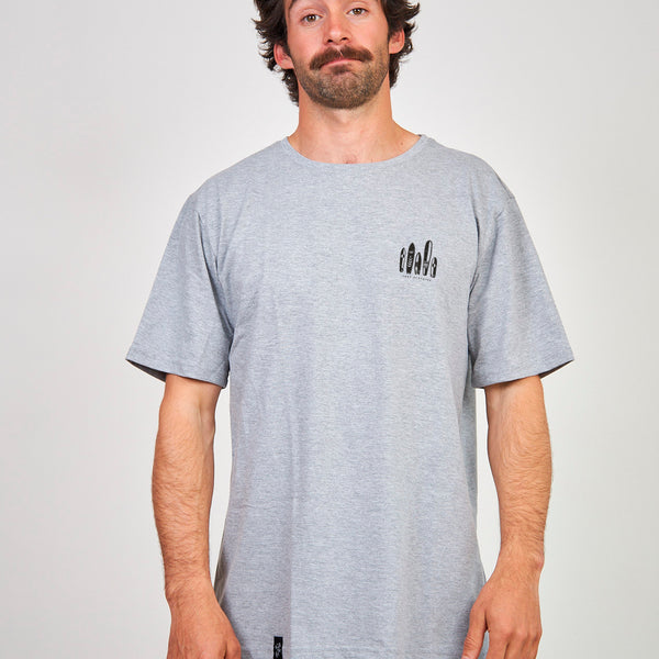 Polera Gris Claro Manga Corta Hombre Malibu