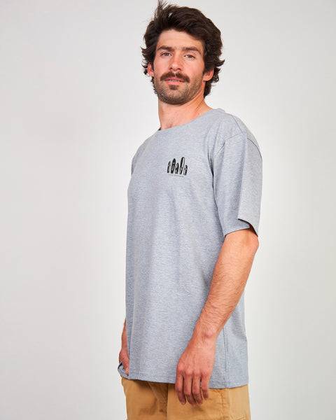 Polera Gris Claro Manga Corta Hombre Malibu